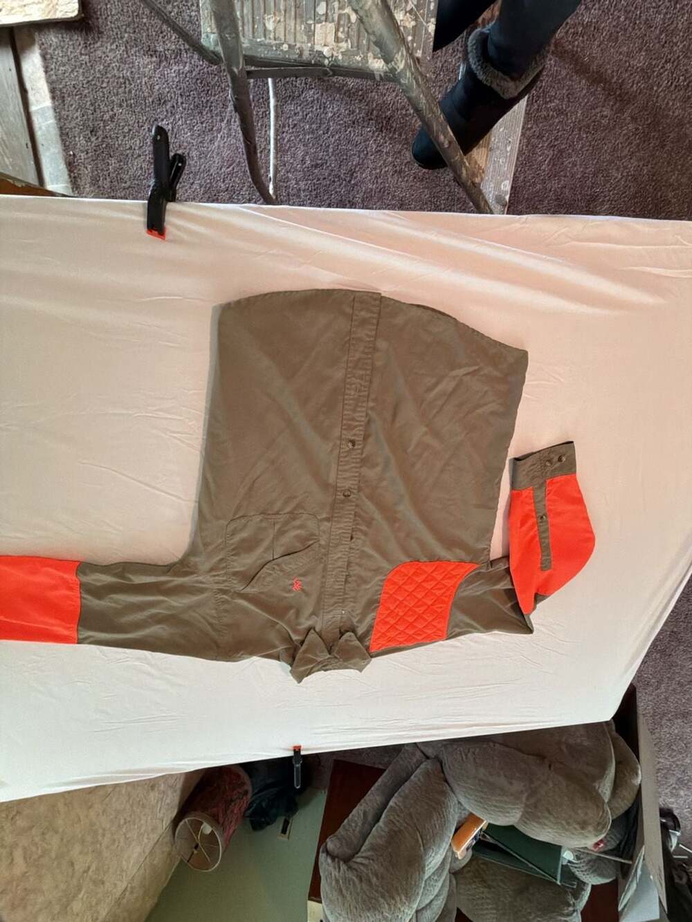 Browning Men's Size Medium (44-46) Hunting Shooting Shirt Olive Green Orange